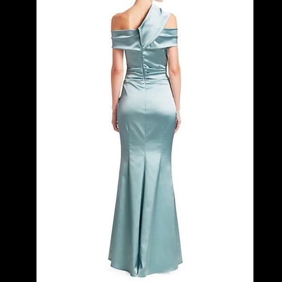 Talbot Runhof Duchesse Satin One-Shoulder Gown - Picture 2 of 7